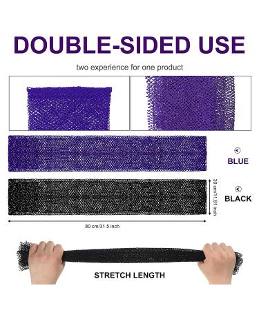 African Exfoliating Bath Sponge Set - Long Net Scrubber for Shower & Body - Black Purple - Daily Use or Stocking Stuffer - Buy Online on SooperMarket.com