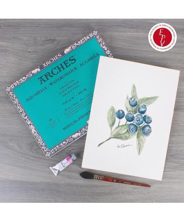 Arches Watercolor Block 9x12-inch | 10 Sheets 300 lb Watercolor Paper Cold Press | 100% Cotton | Ideal for Gouache, Ink, Acrylic | Natural White | Watercolor Paper Block - Buy Online on SooperMarket.com
