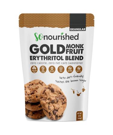 GOLD - Brown Sugar Alternative Substitute 1:1 Sugar Replacement - Monk Fruit Erythritol Sweetener for Low Carb Dieters and Diabetics - No Calorie Sweetener, Non-GMO (2.5 Pounds) 2.5 Pound (Pack of 1)