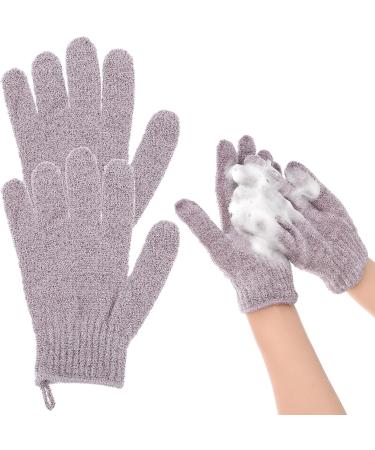 Sibba Exfoliating Gloves - Natural Loofah Bathing Gloves for Body and Face - Double Sided Shower Body Gloves - Dead Skin Remover - Purple - Buy Online on SooperMarket.com