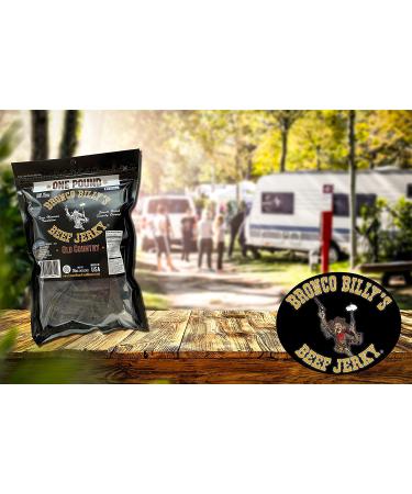 Bronco Billy's Old Country Beef Jerky - 1 lb Resealable Bag | Premium Snack - Buy Online on SooperMarket.com