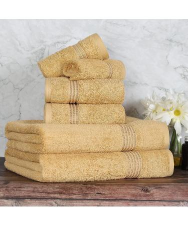 Superior Premium Egyptian Cotton 6-Piece Bath Towel Set - Luxurious Gold Towels - Buy Online on SooperMarket.com