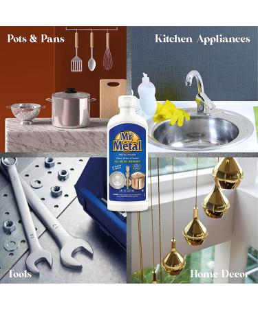 Mr. Metal Metal Polish Liquid - Non-Abrasive All Metal Cleaner - 8 oz Instant Sterling Silver, Brass, and Chrome Polish - Buy Online on SooperMarket.com
