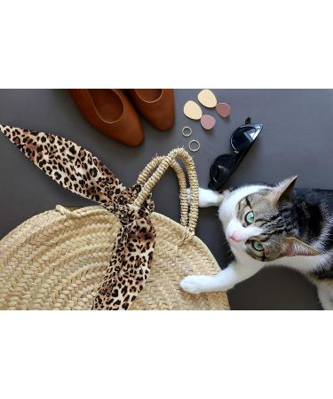 Satin and Chiffon Detachable Hair Scarf Scrunchies 10 Pcs - Ribbon Bowknot Ponytail Accessories for Women and Girls - Floral and Leopard Print - Buy Online on SooperMarket.com