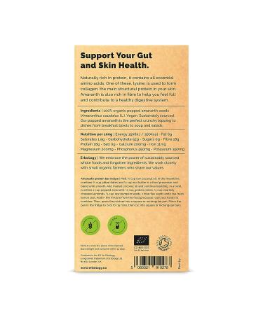 Organic Popped Amaranth 3.5 oz (Pack of 6) - Breakfast Topping - High Fiber, Protein & Minerals - Vegan, Gluten-Free, Non GMO - Buy Online on SooperMarket.com