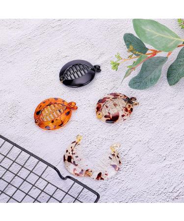 WLLHYF Hair Clips 3 Pieces Resin Banana Round Fish Clips for Women Girls Ladies Fishtail Wide Tort Toned Comb Hair Accessories - Buy Online on SooperMarket.com