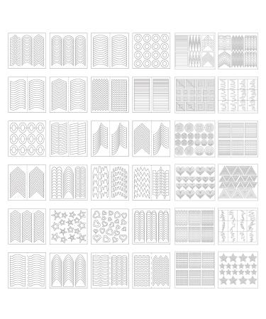 1275 pieces 49 nail art designs stencils French tip guides stickers form fringe guides vinyl 36 sheets