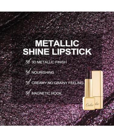 OULAC Metallic Shine Glitter Lipstick Black - Midnight Mirage (21) - Buy Online on SooperMarket.com