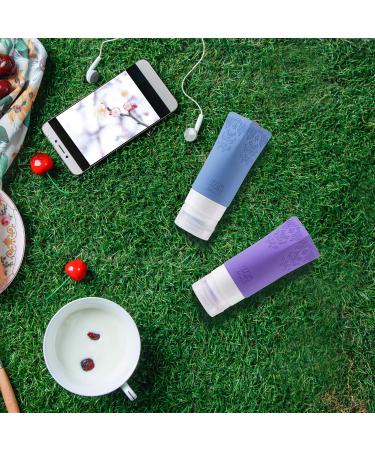 Leakproof Silicone Travel Bottles Set | TSA Approved Cosmetic Toiletries Containers | Perfect for Shampoo, Conditioner, Facial Cleanser & Cream | Travel Accessories - Buy Online on SooperMarket.com