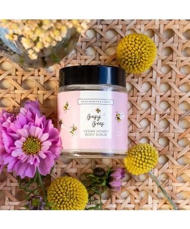 Heathcote & Ivory Busy Bees Body Scrub | Enriched With Essential Oils | Exfoliate & Invigorate Dry Skin | Cruelty Free & Vegan Friendly | 110g - Buy Online on SooperMarket.com