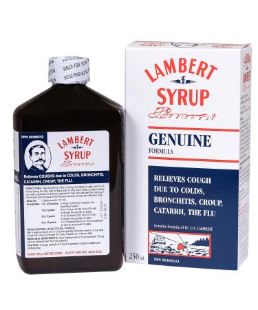 Lambert Syrup - Natural Cough Syrup 250mL - Relief for Dry and Wet Cough Helps Eliminate Mucous and Phlegm - Safe for Children to Use (Sirop Lambert)