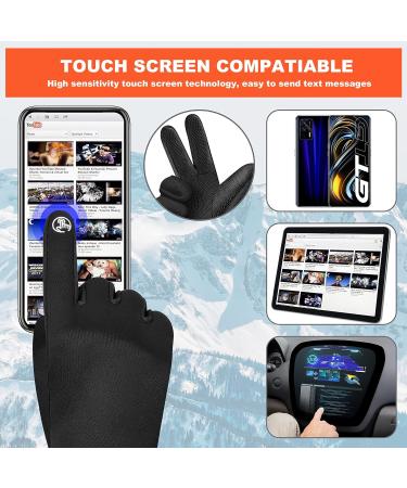 Alisxm Waterproof Touchscreen Winter Gloves for Men & Women - Ideal for Running Skiing Hiking & Cycling | Dark Black - Buy Online on SooperMarket.com