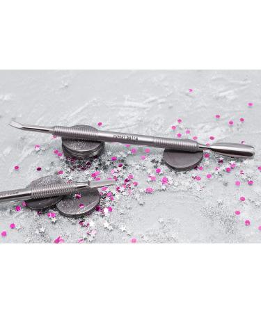 Staleks Pro Expert 30 Type 4.3 Cuticle Pusher with rounded and bent blade side - Left-Handed User Friendly - Model PE-30/4.3 - Buy Online on SooperMarket.com