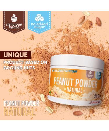 ALLNUTRITION Sugar Free Peanut Powder - Low Fat Peanut Butter - No Sugar Peanut Cream with 50% Protein - Low Calorie Sweets - No Palm Oil - Vegan and Keto Friendly - 200g Natural - Buy Online on SooperMarket.com