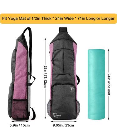 WARRIOR2 Yoga Mat Holder Carrier Backpack | Fits 1/2 Inch Thick Mat | Large Pockets & Water Bottle Holders | Purple Yoga Mat Bag for Men Women | Gym, Sport, Travel - Buy Online on SooperMarket.com