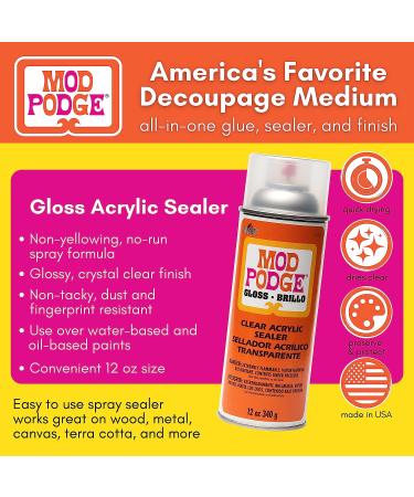 Mod Podge Spray Acrylic Sealer 12oz Gloss Clear - Craft Projects Sealant, Non-Yellowing, Quick Drying - Buy Online on SooperMarket.com