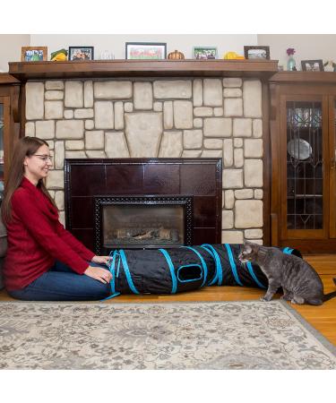 PetLike S-Way Cat Tunnel: Collapsible Interactive Hideaway Toy with Ball - Black - Buy Online on SooperMarket.com