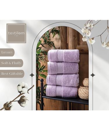 Luxurious Turkish Hand Towels Set | Soft & Absorbent | 100% Cotton | Quick Dry | Lavender - Set of 4 - Buy Online on SooperMarket.com