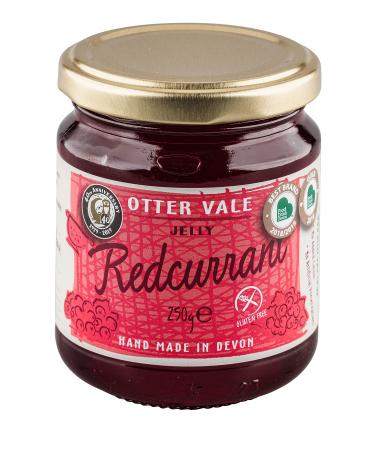 Otter Vale Redcurrant Jelly Fresh and Fruity Redcurrant Flavour Hand-Made in Devon Gluten-Free 250 g Glass jar
