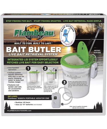 Flambeau Outdoors 6092BB Bait Butler - Live Bait Retrieval System with Integrated Lid, Net for Easy Retrieval - Buy Online on SooperMarket.com