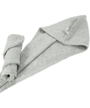 ERINA Cotton Hair Wrap Towel Pack of 2 - Super Soft Twist Turban with Button for Women - Great for Home, Hotels, Salons, Spas - Grey (2 Pack) - Buy Online on SooperMarket.com