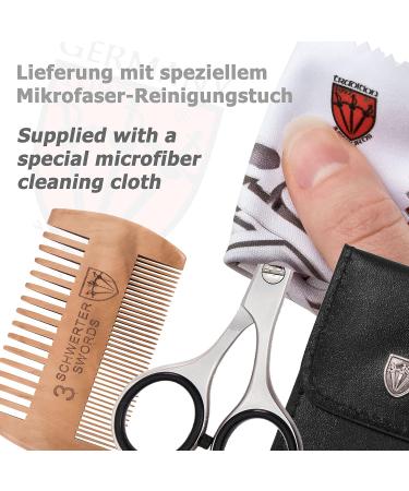 THREE SWORDS Stainless Steel Professional Beard Scissors & Comb Set - Perfect Grooming Tool for Men - Buy Online on SooperMarket.com