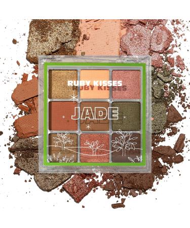 Ruby Kisses Eyeshadow Palette Highly Pigmented Eye Makeup Matte to Shimmers (Jade)