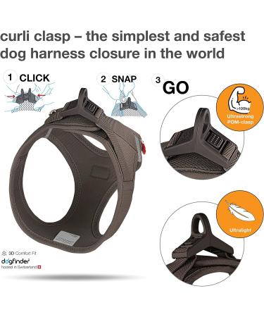 Curli Clasp Air-Mesh Vest Harness - Brown - Size L - Stylish & Comfortable for Your Pet | International Shipping Available - Buy Online on SooperMarket.com