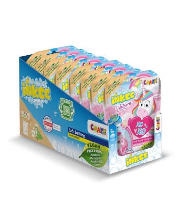 INKEE Unicorn | Set of 8 bath bombs for children with surprise bath bombs 8x 100g with unicorn figures popcorn scent 8x Unicorn Single