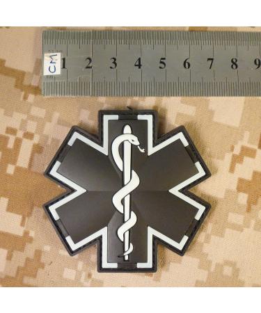 Glow Dark Black PVC EMS EMT Paramedic Morale Patch - Tactical Touch Fastener - Buy Online on SooperMarket.com