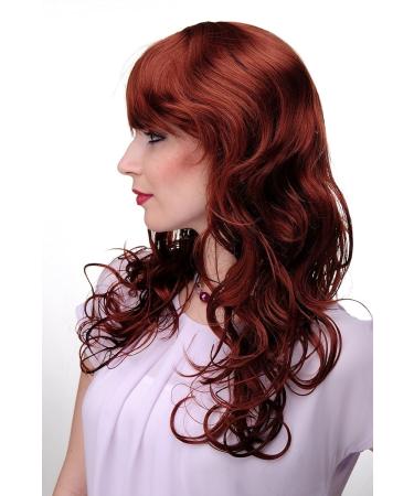 Buy WIG ME UP - Ladies Wavy Curly Bangs Wig in Copper Red | 55cm | High-Quality Fashion Wig for International Shipping - Buy Online on SooperMarket.com