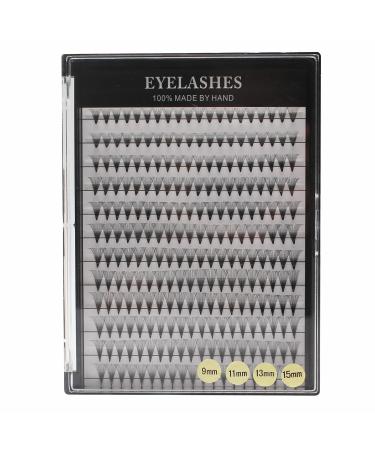 Dedila Large Tray-20D Individual False Eyelashes Mixed 9-11-13-15mm/10-12-14-16mm Volume Fans Eye Lashes Extensions Natural Long Black Soft and Light Cluster Lashes (9-11-13-15mm)
