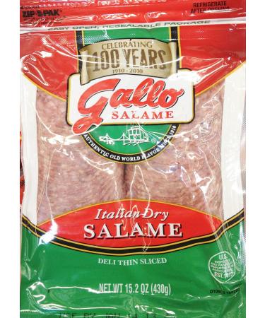 15.2oz Gallo Italian Dry Salame Deli Thin Sliced Salami (One Bag)