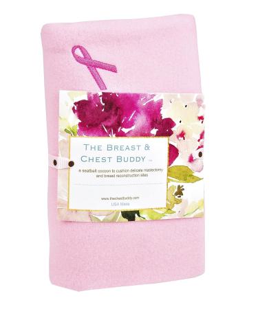Breast & Chest Buddy - Seatbelt Cushion for Mastectomy & Breast Reconstruction | Solid Pink with Cancer Ribbon - Buy Online on SooperMarket.com