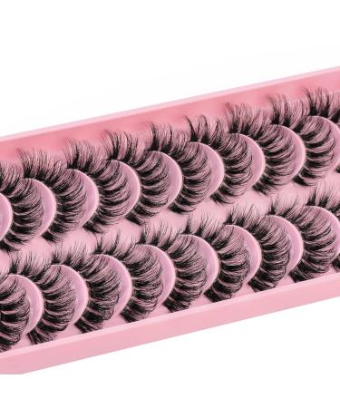 10 Pairs Clear Band Russian Volume Fluffy Strip Lashes - Naturally Wispy D Curly False Eyelashes (HT77-6) | International Shipping Available - Buy Online on SooperMarket.com
