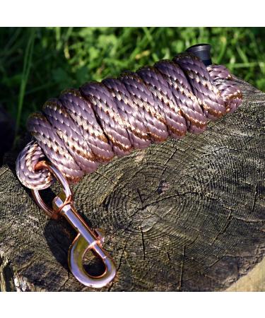 Leadership Horse Start Hardrosis Gold PP 2m Trick Line with Panic & Carabin Hooks - Ideal for Horses Ponies Donkeys & Goats (Brown/Rose Gold) - Buy Online on SooperMarket.com