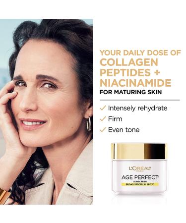 L'Oreal Paris Age Perfect Collagen Expert Anti-Aging Day Moisturizer 2.5 oz - Collagen Peptides & Niacinamide, for Mature & Sensitive Skin - Dermatologist Tested - Buy Online on SooperMarket.com