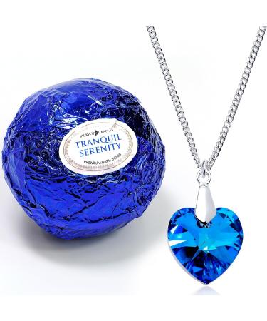 Tranquil Serenity Bath Bomb with Crystal Necklace - Extra Large 10 oz - Made in USA - Buy Online on SooperMarket.com