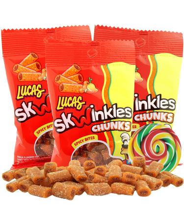 Spicy Mango Candy with Tamarind Filling Authentic Mexican Bite Size Gummy Candies Fiesta Party Snacks 1.59 Ounces (Pack of 3) Lollipop Swirl Sticker Included