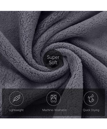 Luxury Silk Hemming Towel Set - Dark Grey 6 Piece - Quick Drying Microfiber Towels for Bath, Fitness, Sports, Yoga, Travel - Ultra Soft and Lightweight - Buy Online on SooperMarket.com