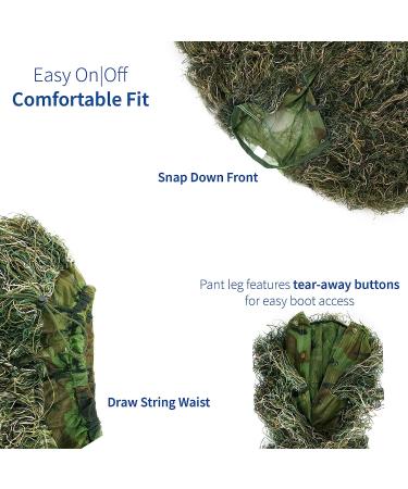 VIVO Ghillie Suit - Adult/Youth Sizes, Dry Grass/Leaf/Woodland Camo, XL/XXL - Woodland Design - Buy Online on SooperMarket.com