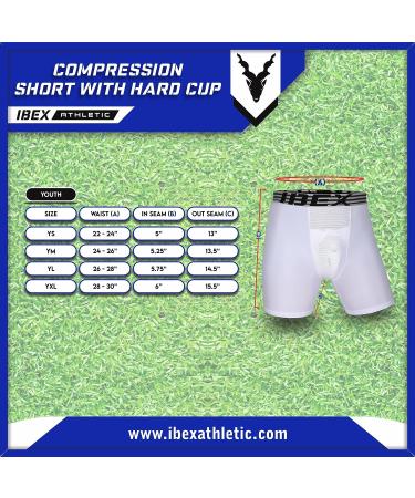IBEX ATHLETIC Youth Compression Shorts with Protective Cup - X-Large | Youth Cup Underwear for Boys - Buy Online on SooperMarket.com