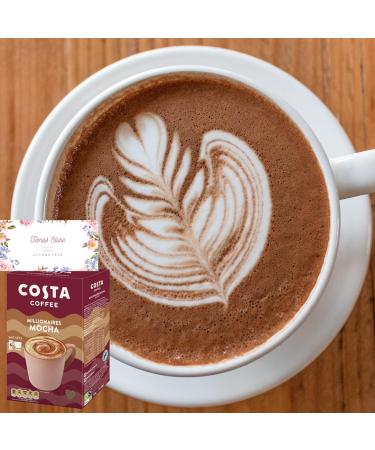 Temas Costa Coffee Instant Coffee Sachets Bundled With Reusable Coffee Cup Sleeves & Coffee Stirrers | 3 Flavours - Creamy Cappuccino Salted Caramel Latte Millionaire Mocha (Mixed Variety Flavour) - Buy Online on SooperMarket.com