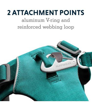 Ruffwear Front Range Dog Harness XXS - Reflective Adjustable & Comfortable for Daily Walks - No Pulling Aurora Teal - Buy Online on SooperMarket.com