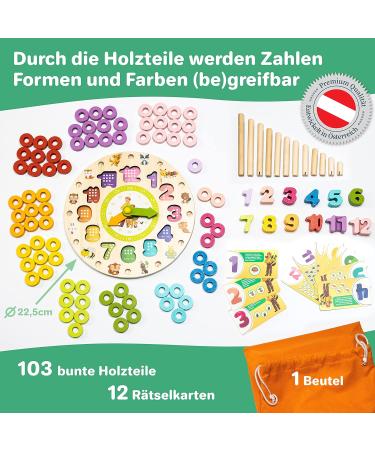 F rster Xaver 2-in-1 Learning Watch | Montessori & Waldorf Toys for 3+ | Educational Wooden Sorting Games - Buy Online on SooperMarket.com