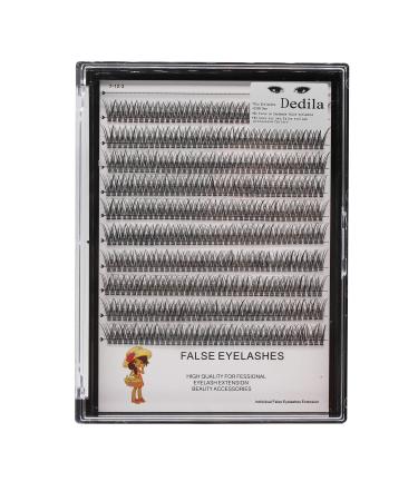 Large Tray -Nature Long Fishtail Design Individual False Eyelashes 3D Black Soft and Lightweight Volume Eye Lashes Extensions Makeup Cluster Lashes 8-16mm to Choose (8MM)