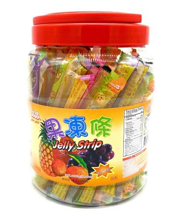 Jin Jin Fruit Jelly Filled Strip Straws Candy - Many Flavors! (35.26 oz)