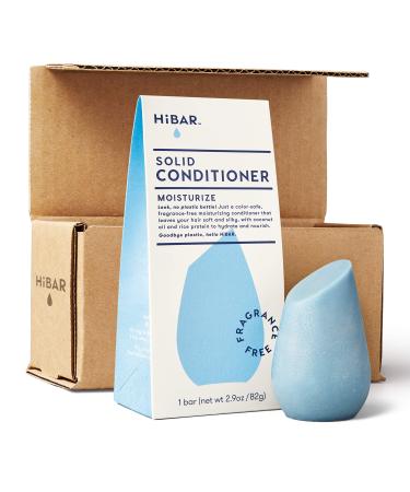 HiBAR Conditioner Bar, All Natural Hair Care, Plastic Free, Made with Eco Friendly Ingredients, Travel Size, Color Safe, Solid Sustainable Bars, Zero Waste (Fragrance Free)