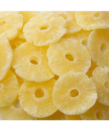 Oh! Nuts Dried Pineapple Rings - 1lb Bulk | Organic Sweet & Juicy Dehydrated Pineapple | Low Calorie & High Fiber Tropical Snack - Buy Online on SooperMarket.com
