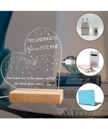Merclix LED Night Light Gift for Girlfriend - Perfect Birthday & Christmas Present Best Friend Gifts in Wood Color - Buy Online on SooperMarket.com